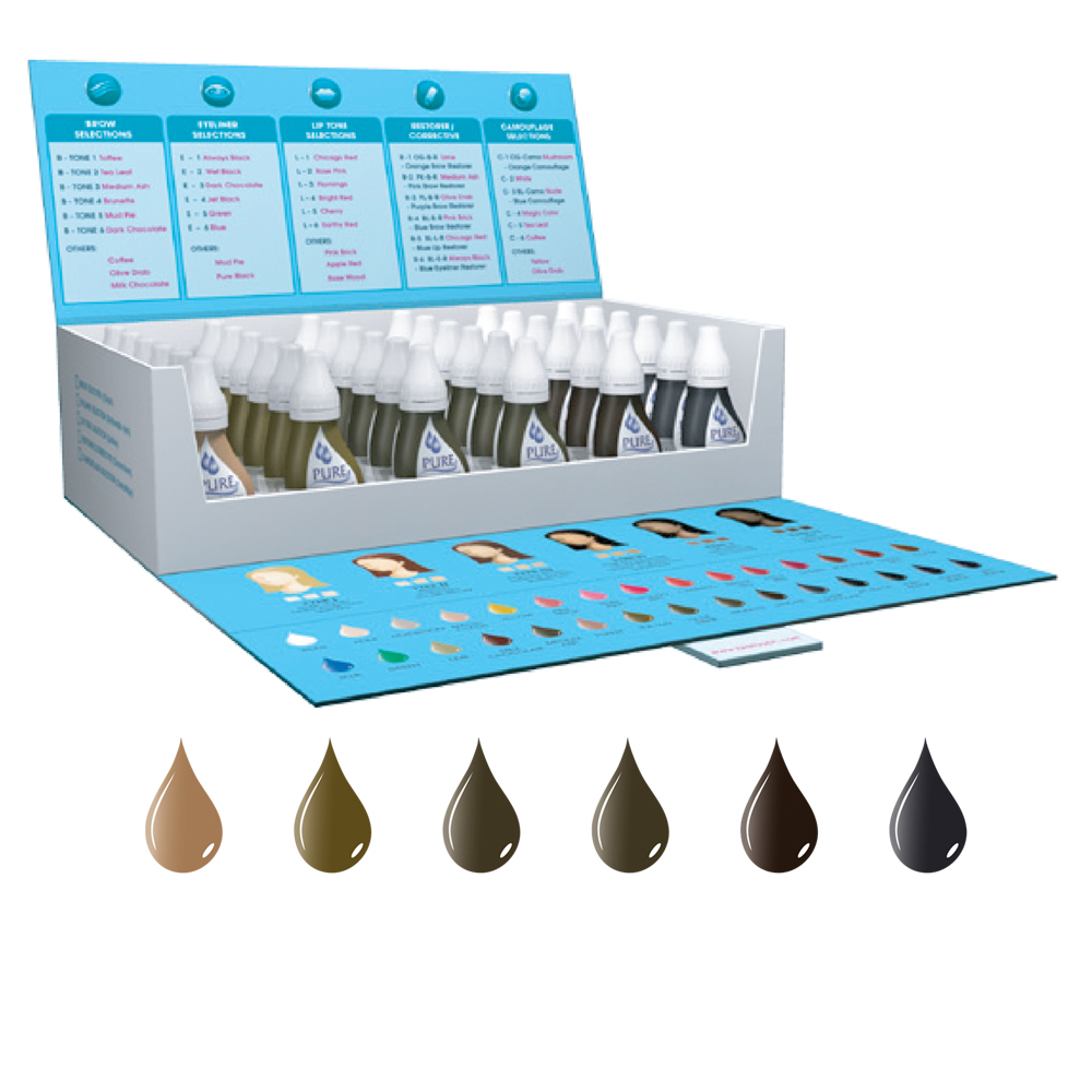 Micropigment Pure Brow Pigments Permanent Makeup Eyebrow Shading Cosmetic Tattoo Ink Lip Eyeliner Feathering Hair Stroke Complete Kit PBRK
