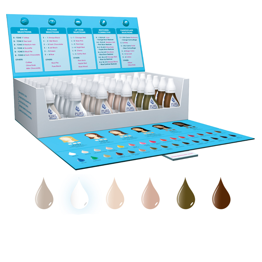 Micropigment Pure Camouflage Kit Pigments Permanent Makeup Eyebrow Shading Cosmetic Tattoo Ink Lip Eyeliner Feathering Hair Stroke Complete Kit PCK