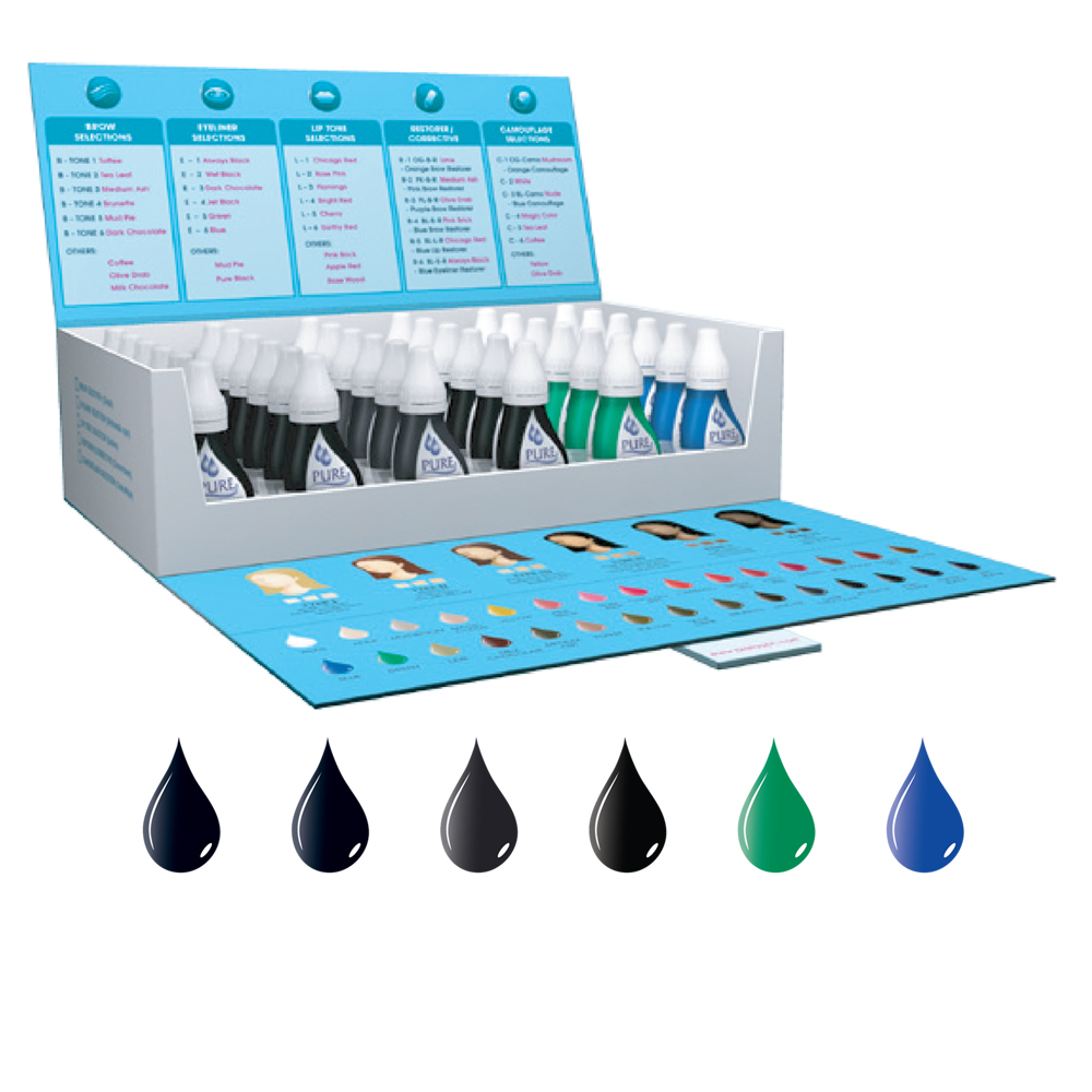 Micropigment Pure Eyeliner Pigments Permanent Makeup Eyebrow Shading Cosmetic Tattoo Ink Lip Eyeliner Feathering Hair Stroke Complete Kit PEK