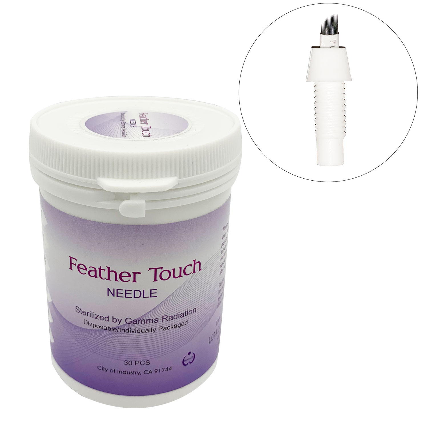 17 Prong U Shape Threaded ScrewedOn Needle, for Purple Feather Microblading Pen, 30/Box FTHNS17