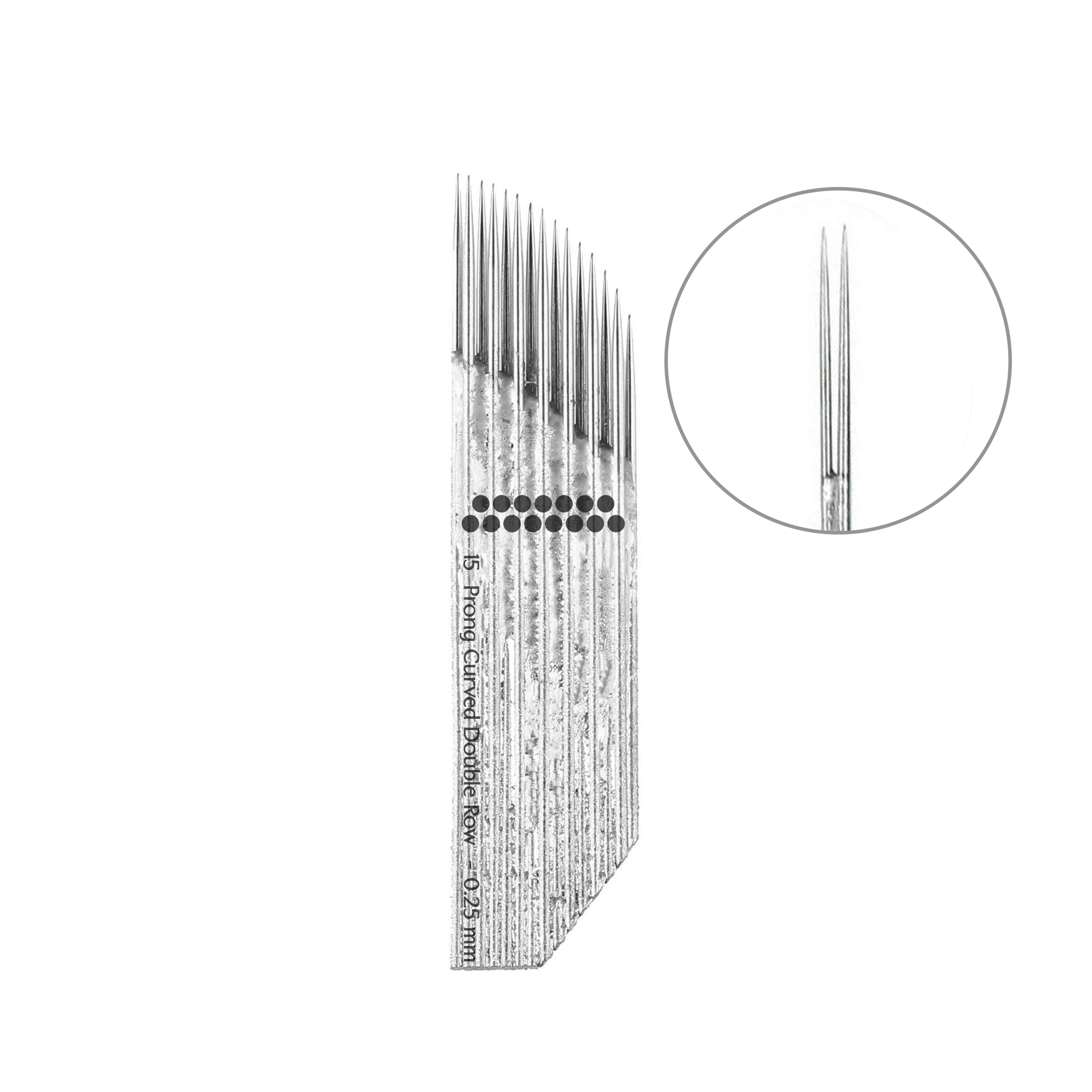 Microblading Needle 15 Prong Curved Double Row Shading Needle