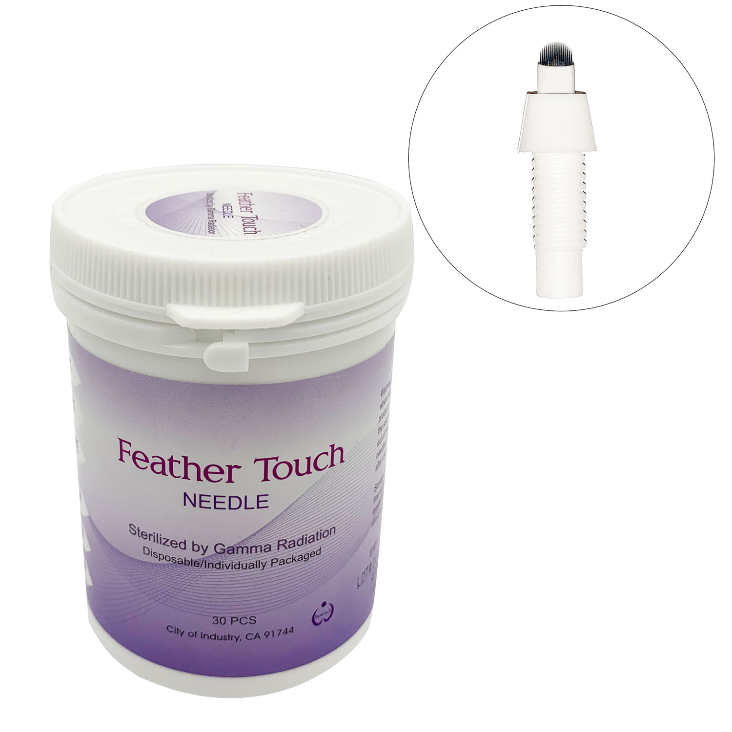 17 Prong U Shape Threaded Screwed-On Needle, for Purple Feather Touch Pen, 30/Box