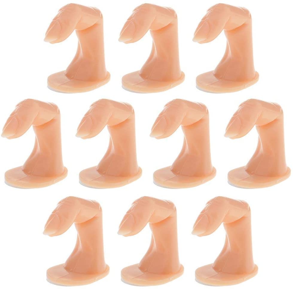 Nail Art Designs Display And Practice Acrylic Dummy Fingers Practice Training Nail Art False Nails Tips Tool for Hand Manicure Nail Art Training Beginners Trainers 3pcs DNF001