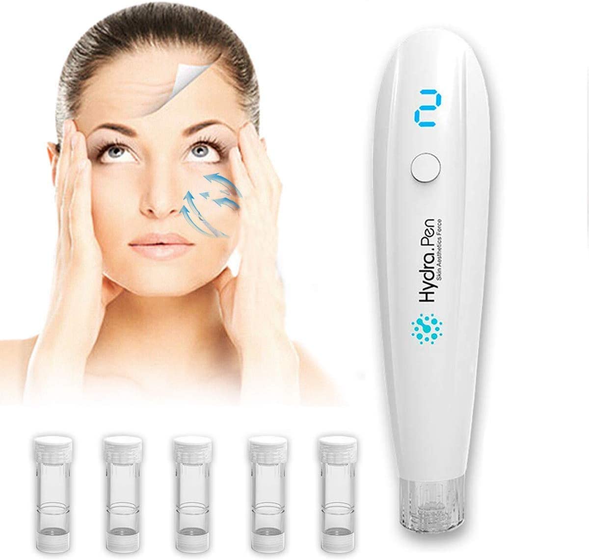 Professional Microneedling Electric Dermapen H2 Hydra Pen Automatic Skin Care AntiAging Tool for Home Skincare Use,Pen set
