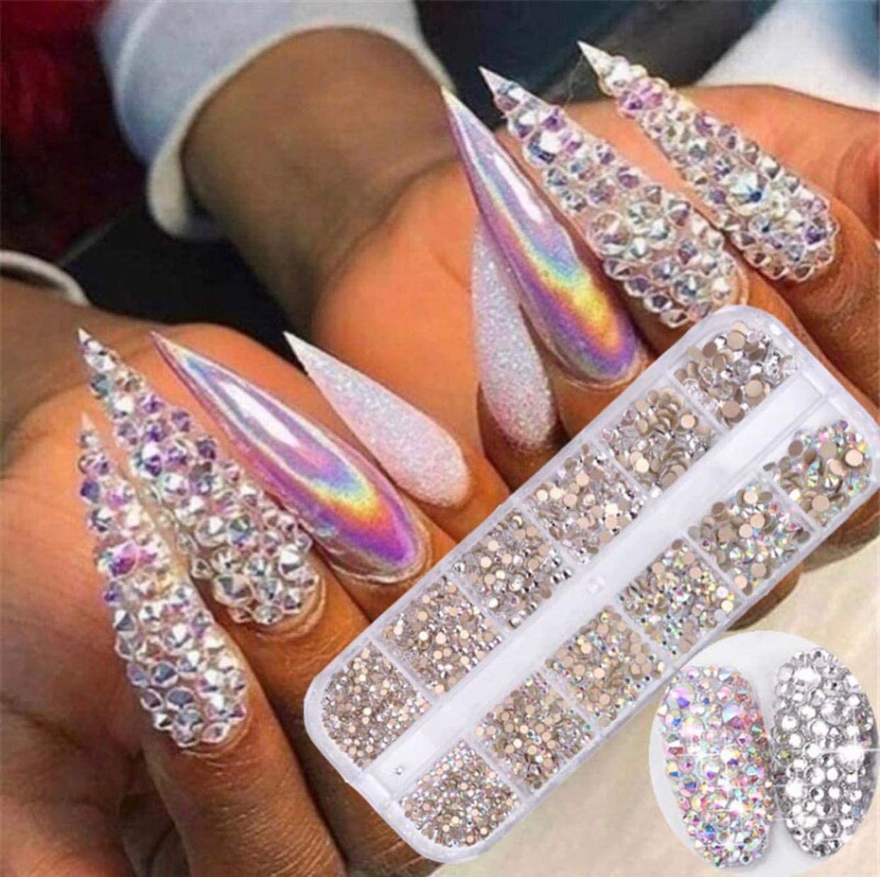 Nail Art Rhinestones Spangle Round Beads Flat back Glass Charms Gems Stones for Nails Decoration Crafts NASB01