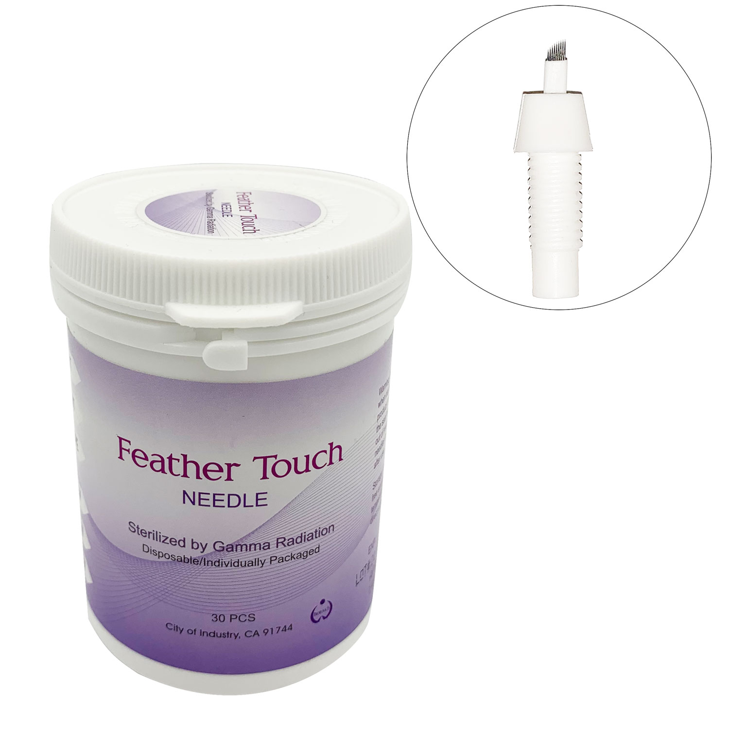 9 Prong Threaded ScrewedOn Needle, for Purple Feather Touch Pen, 30/Box FTHNS9