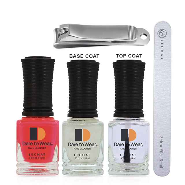 LeChat Nail polish Starter kit Nail Varnish with Base Coat Top Coat Top Coat Nail Art Set Nail Clipper with nail file nail polish set for Gift polish set for Birthday Gift NPSK01