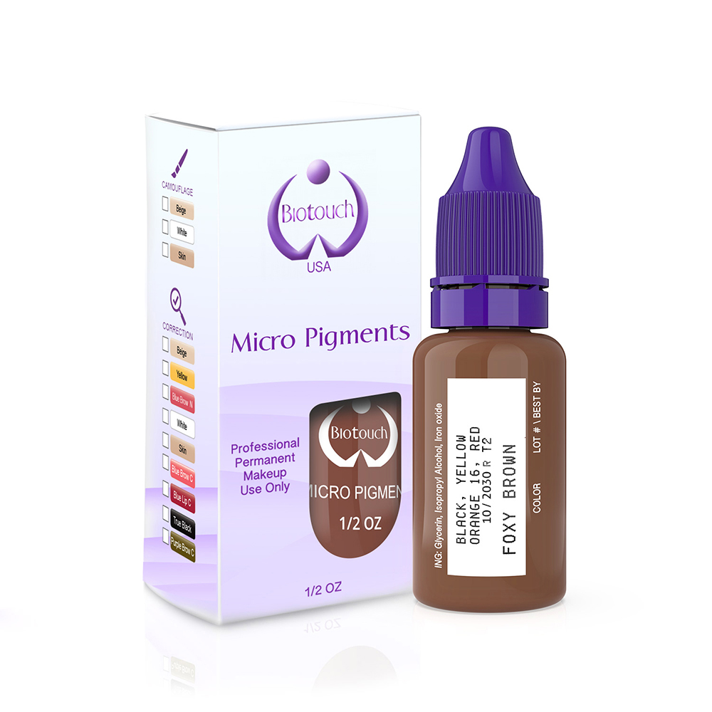 1/2 Oz Microblading Pigment – Foxy Brown – Biotouch Microblading Ink – Hair Stroke Color MBFB