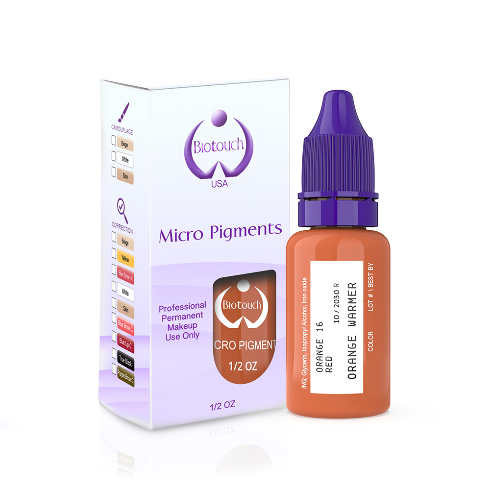 Biotouch Microblading Pigment Orange Warmer 15ml – Semi Permanent Makeup Ink – Hair Stroke Color MBOW