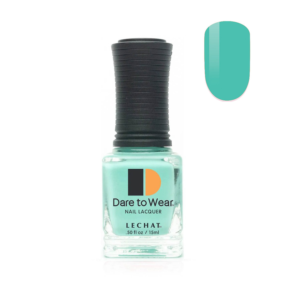 Long lasting Nail Polish Color pigmented teal cream 15ml by LeChat Lacquer Teal Me About It DW257