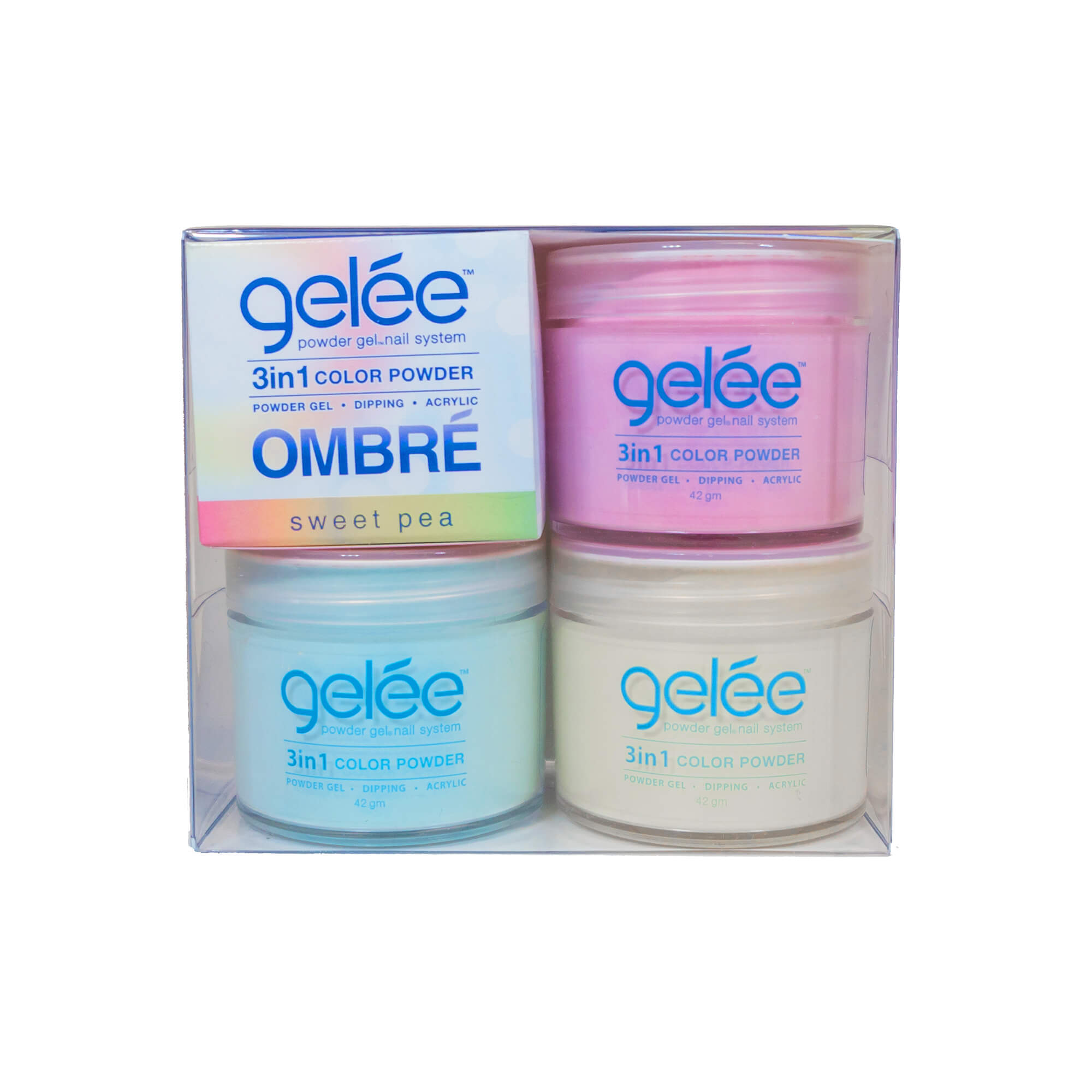 Nail Dipping Gel Powder Sweet Pea Ombre Kit, Dip Acrylic Powder Gel Nail Art Manicure System GOM02