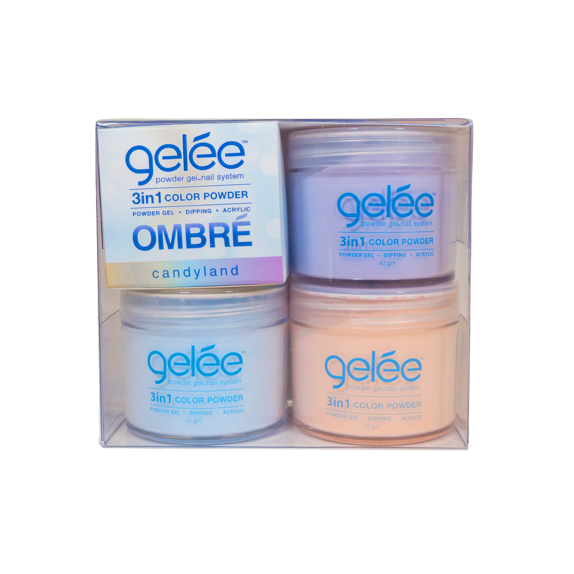 Nail Dipping Gel Powder Candyland Ombre Kit, Dip Acrylic Powder Gel Nail Art Manicure System GOM03