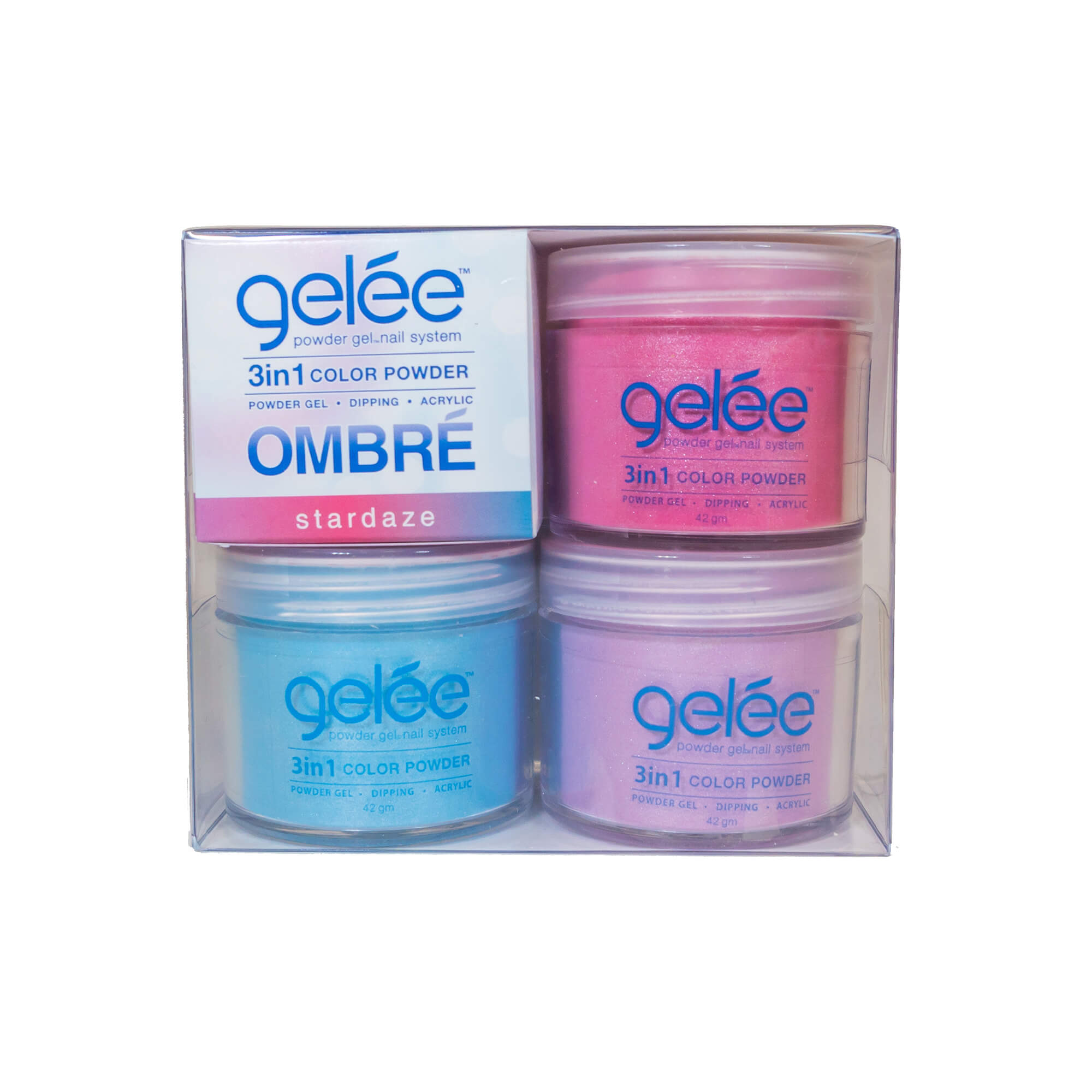 Nail Dipping Gel Powder Stardaze Ombre Kit, Dip Acrylic Powder Gel Nail Art Manicure System GOM06