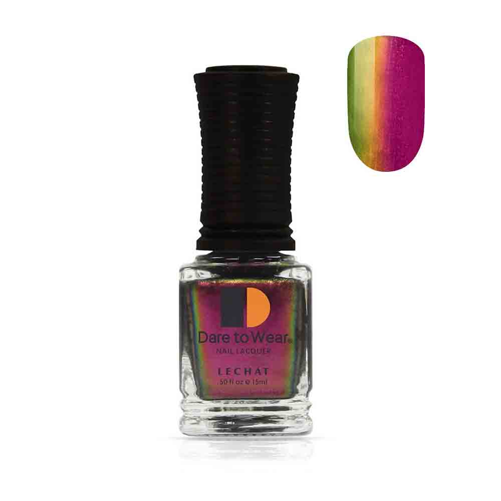Nail Polish Color Berry to gold to green metallic finish by LeChat Metallux Mesmerize 15ml MLDW03