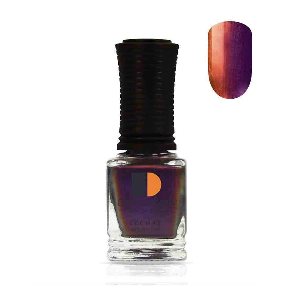 Nail Polish Color Purple to fire orange to crimson metallic finish by LeChat Metallux Paradox 15ml MLDW04