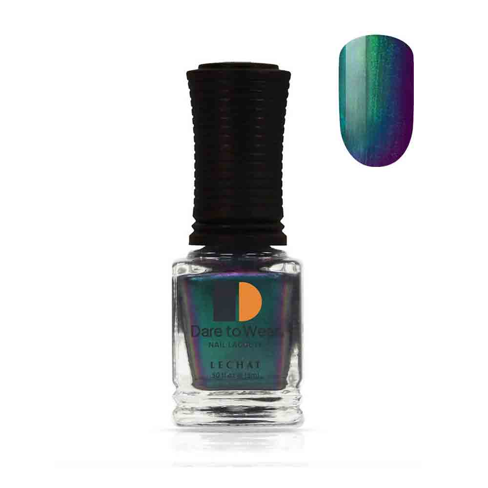 Nail Polish Color Green to purple to teal metallic finish by LeChat Metallux Hypnotic 15ml MLDW05