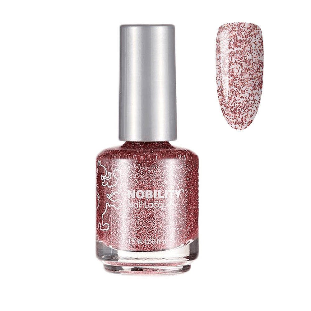 Nobility Nail Lacquer Polish Kitty Kat Color Pink and silver holographic glitter 15ml NBNL182