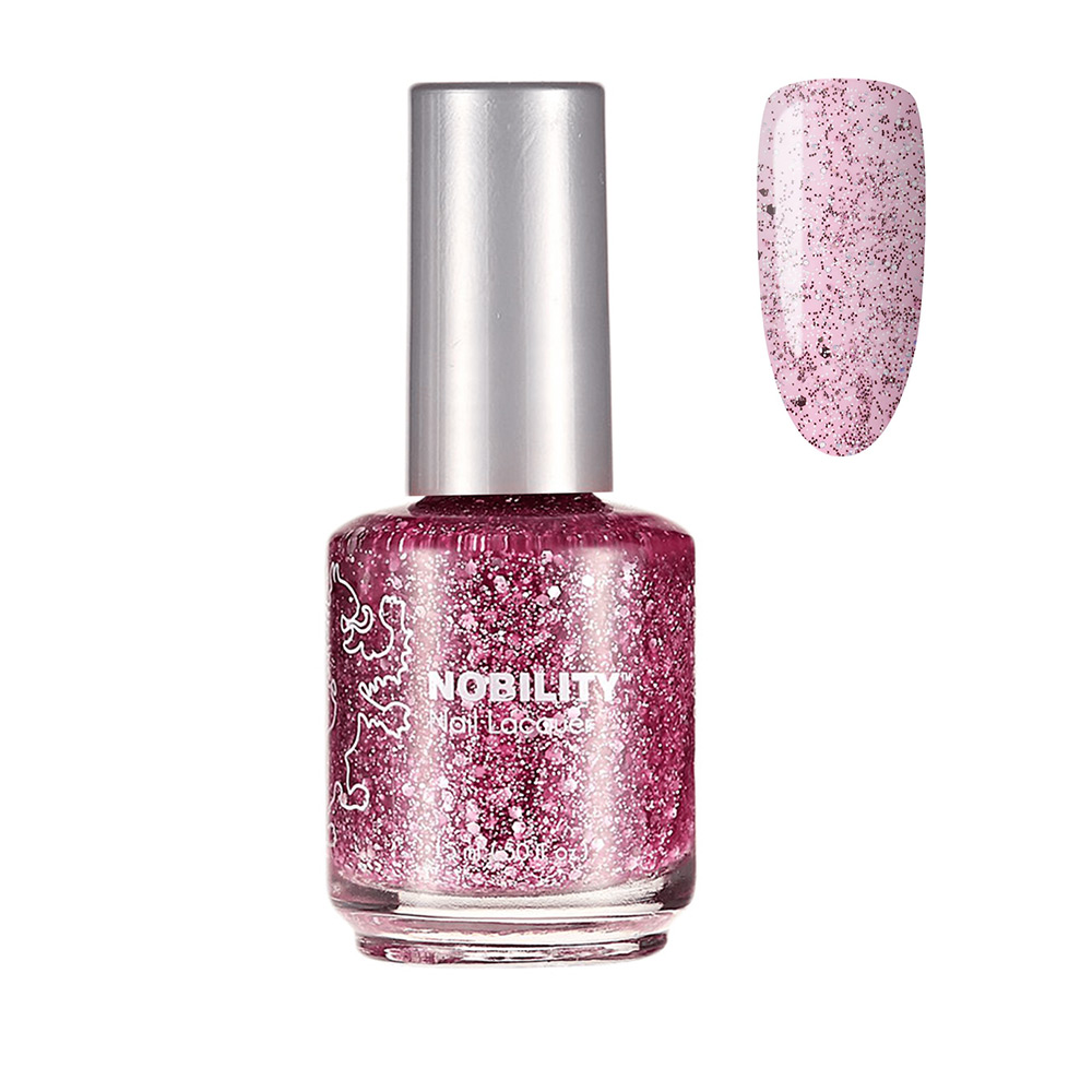 Nobility Nail Lacquer Polish Cupcake Sprinkles Color Silver hexes and glitter glitter 15ml NBNL184
