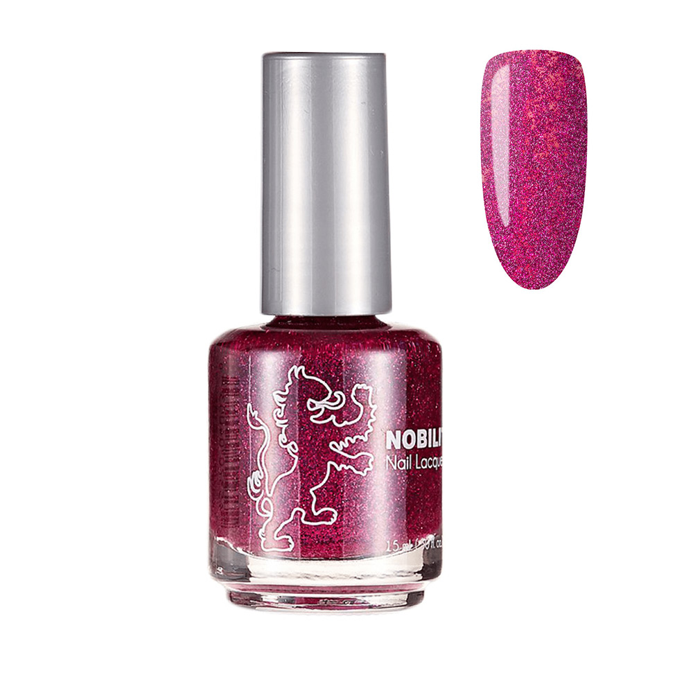 Nobility Nail Lacquer Polish Drama Queen Color Raspberry glitter  15ml NBNL185