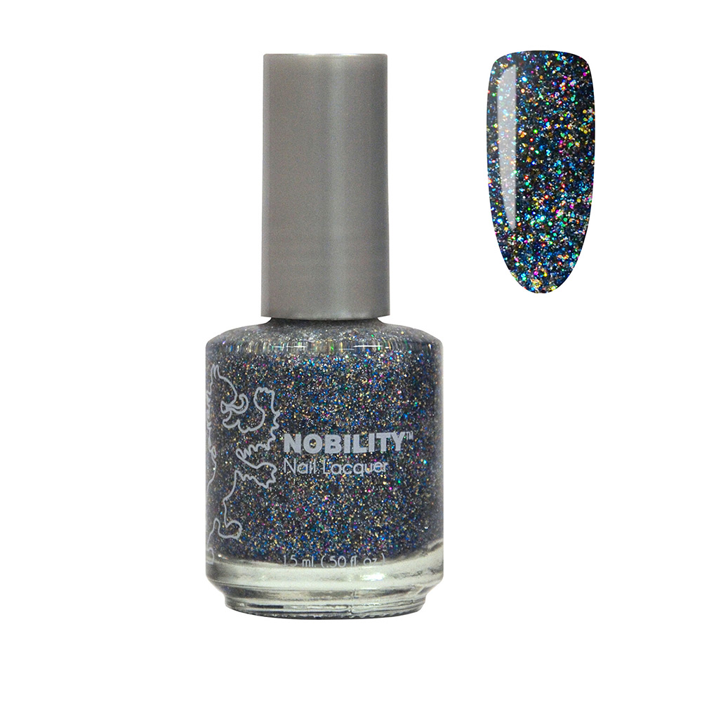 Nobility Nail Polish Shine & Last Lacquer 15ml nail paint Aqua Glitz NBNL70