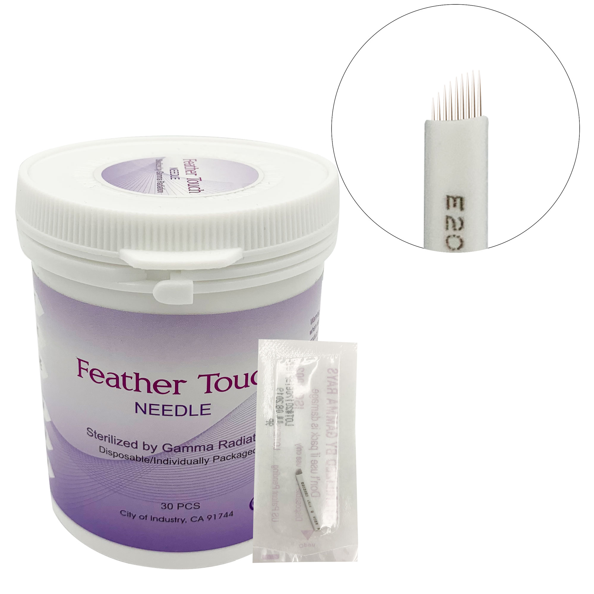 Microblading Nano Needle 9 Prong Slant Nano Needle, for FTP, FTPA (Hair Stroke Use), 30/Box FTHN9