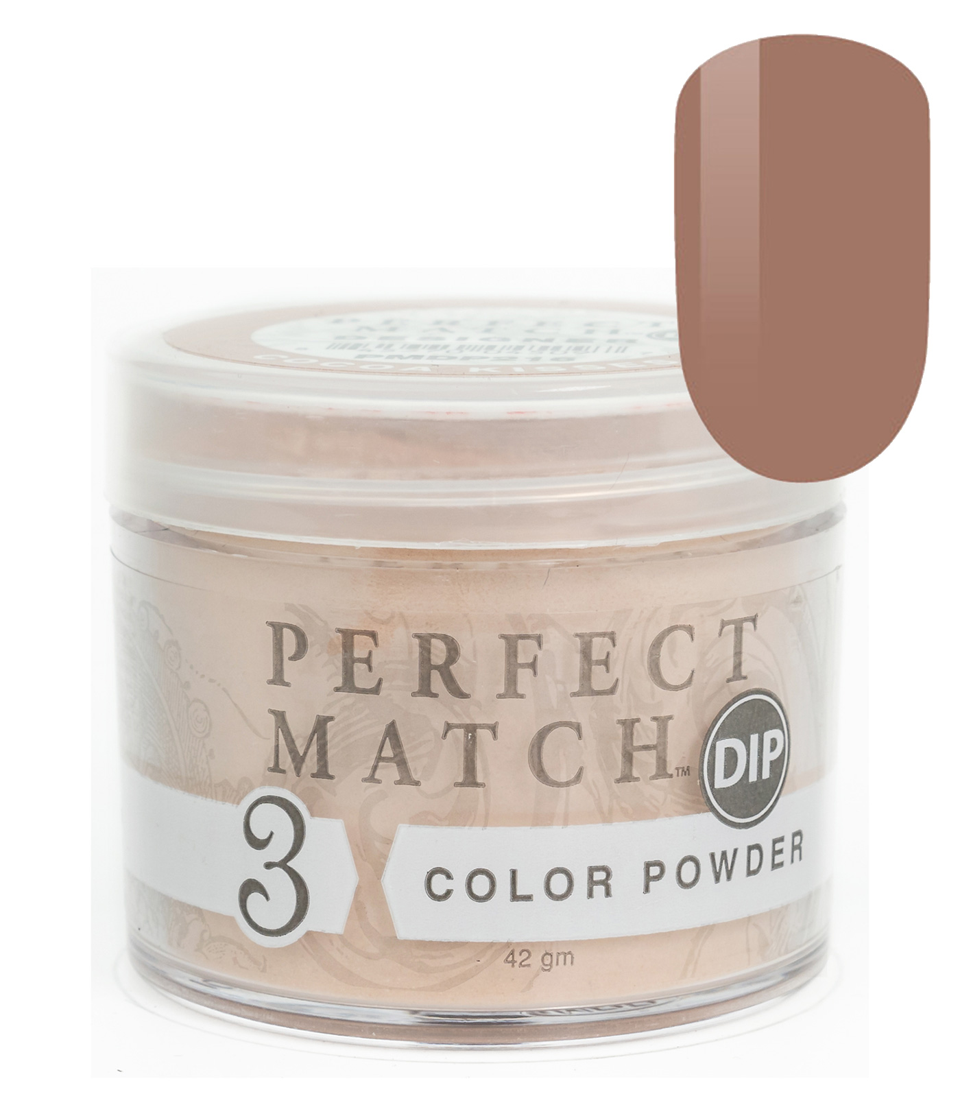 Nail Dipping Powder Cocoa Kisses 42g, Dip Acrylic Powder Nail Art Manicure System by Perfect Match PMDP216