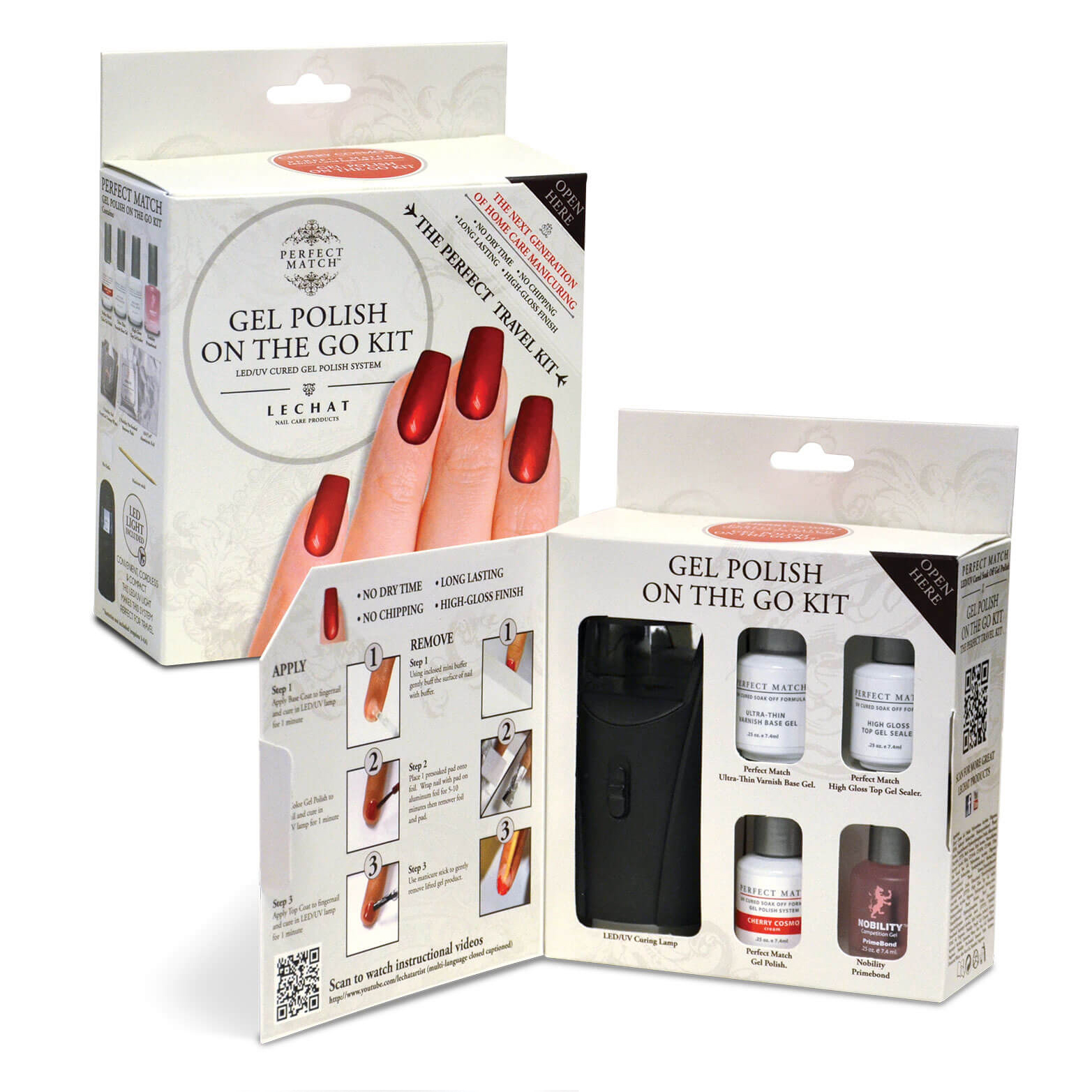 Gel Nail Polish LED-UV Cured Soak Off Gel Polish On The Go Kit inc. LED Gel Curing Light PMOTG01