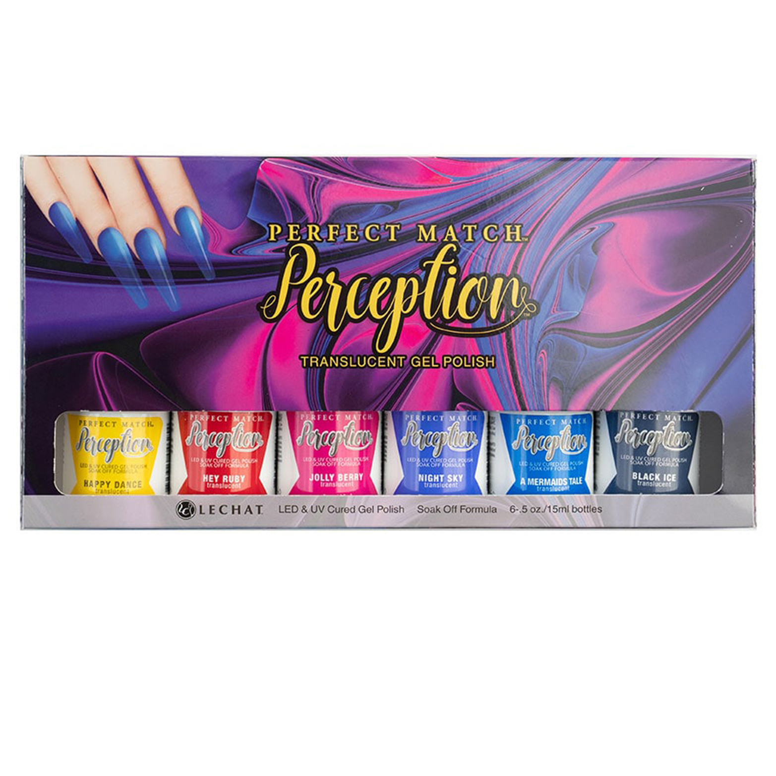 Nail Polish Glass Nails & Jelly nails translucent 6Pcs from LeChat Perception PMTD02