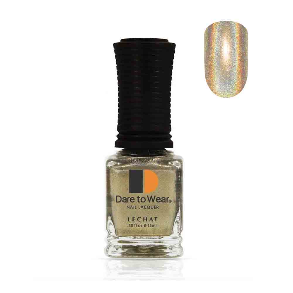 Nail Polish Color Medallion gold holographic glitter by LeChat Spectra Cosmic Rays 15ml SDW02