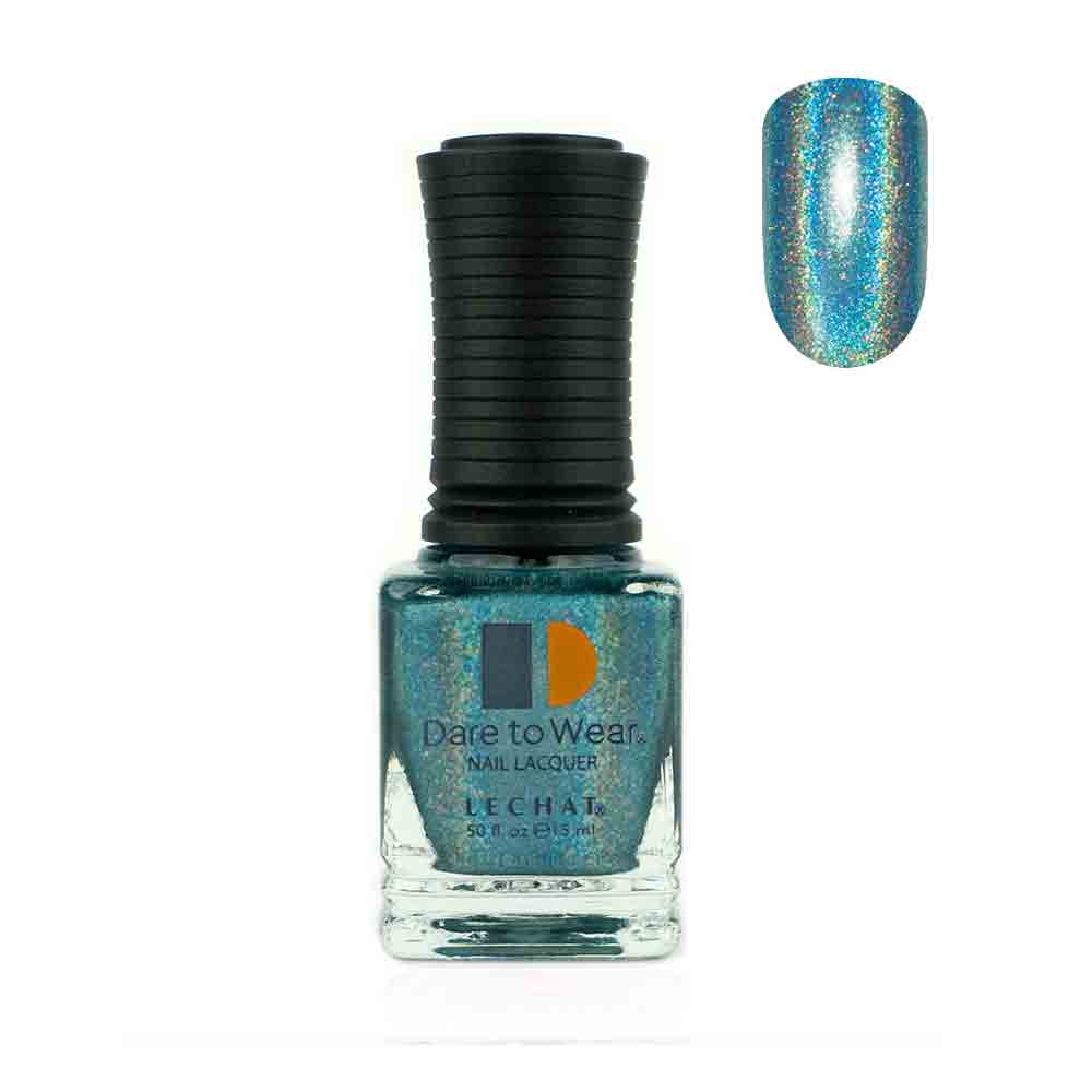 Nail Polish Color Teal holographic glitter by LeChat Spectra Jupiter 15ml SDW17