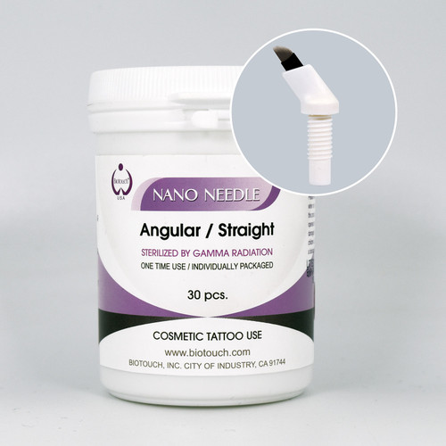 NANO Needle 18 Prong, Slanted, Black, Threaded, ANGULAR ARM 30/Box FTHNS18A