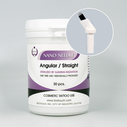 NANO Needle 18 Prong U Shape, Black, Threaded, ANGULAR ARM for FTHPP Pen 30/Box FTHNU18A