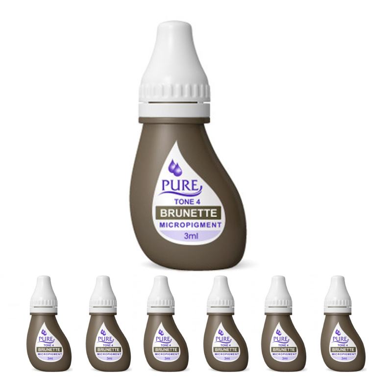 Micropigment Pure Brunette Pigments Permanent Makeup Eyebrow Shading Cosmetic Tattoo Ink Lip Eyeliner Feathering Hair Stroke Complete Kit PBT