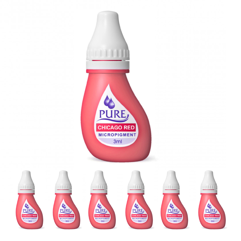 Micropigment Pure Chicago Red Pigments Permanent Makeup Eyebrow Shading Cosmetic Tattoo Ink Lip Eyeliner Feathering Hair Stroke Complete Kit PCR