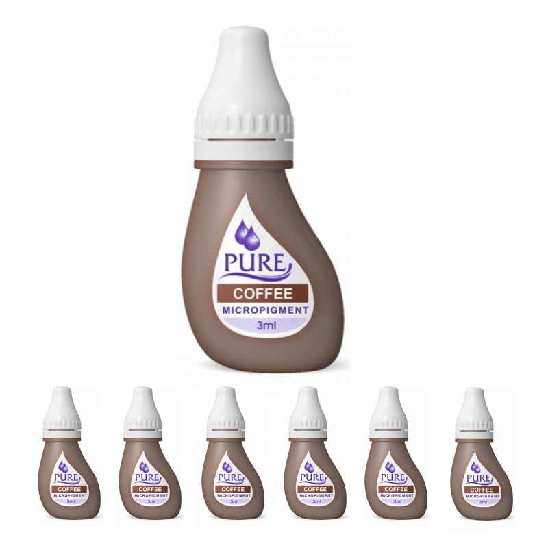 Micropigment Pure Coffee Pigments Permanent Makeup Eyebrow Shading Cosmetic Tattoo Ink Lip Eyeliner Feathering Hair Stroke Complete Kit PCF