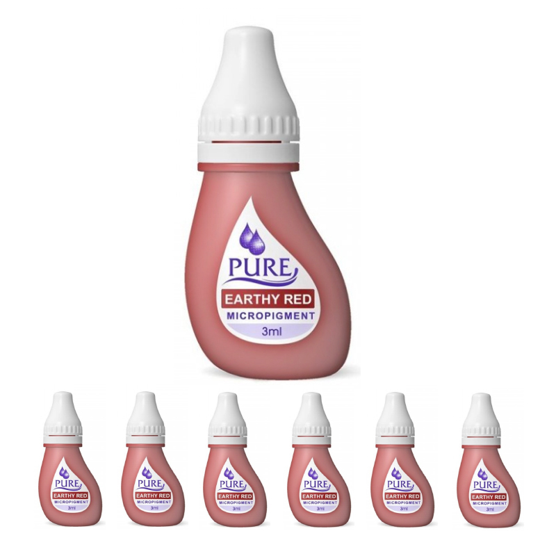 Micropigment Pure Earthy Red Pigments Permanent Makeup Eyebrow Shading Cosmetic Tattoo Ink Lip Eyeliner Feathering Hair Stroke Complete Kit PER