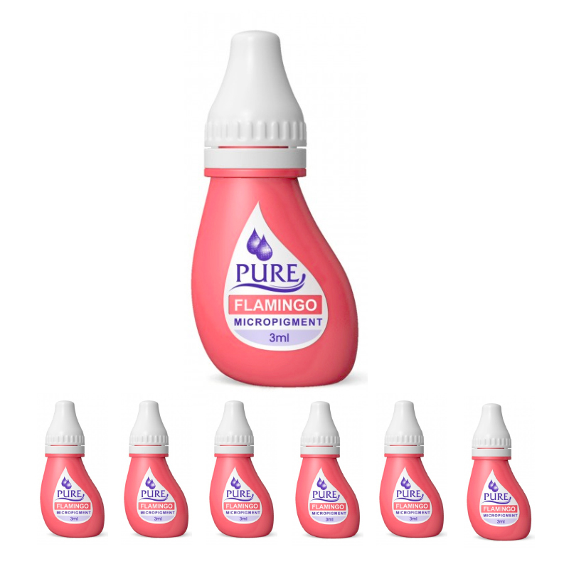 Micropigment Pure Flamingo Pigments Permanent Makeup Eyebrow Shading Cosmetic Tattoo Ink Lip Eyeliner Feathering Hair Stroke Complete Kit PFL