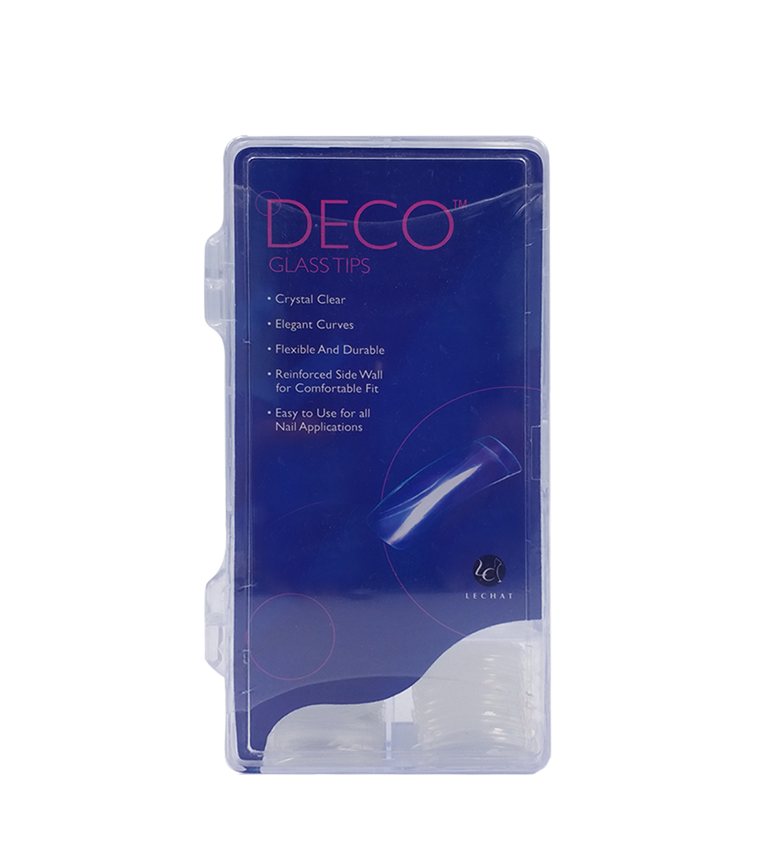 Lechat Deco Nail Art Tips (Glass) Clear Nail Tips-