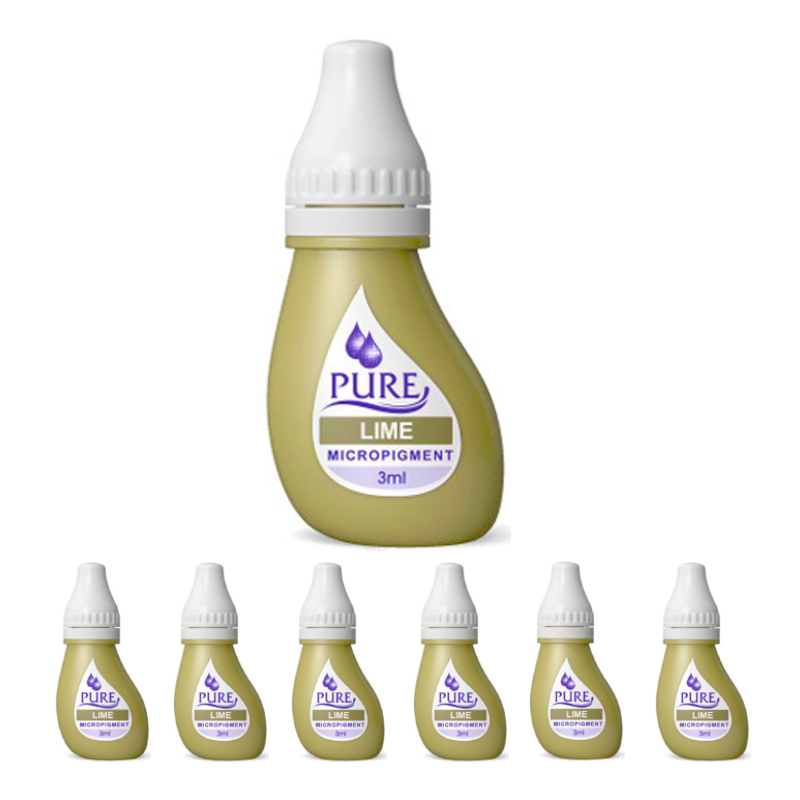 Micropigment Pure Lime Pigment Color Permanent Makeup Eyebrow Shading Cosmetic Tattoo Ink Lip Eyeliner Feathering Hair Stroke Complete Kit PLI