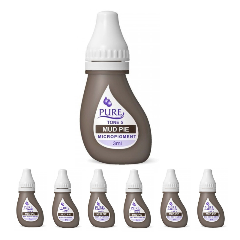 Micropigment Pure Mud Pie Pigment Color Permanent Makeup Eyebrow Shading Cosmetic Tattoo Ink Lip Eyeliner Feathering Hair Stroke Complete Kit PMP