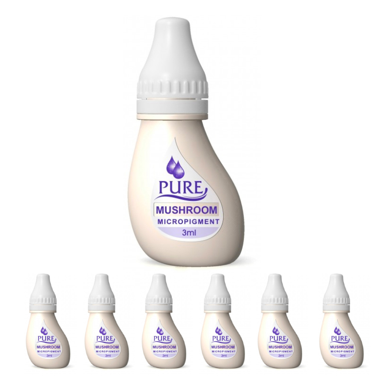 Micropigment Pure Mushroom (Orange Camoflauge) Pigment Color Permanent Makeup Eyebrow Shading Cosmetic Tattoo Ink Lip Eyeliner Feathering Hair Stroke Complete Kit PMR
