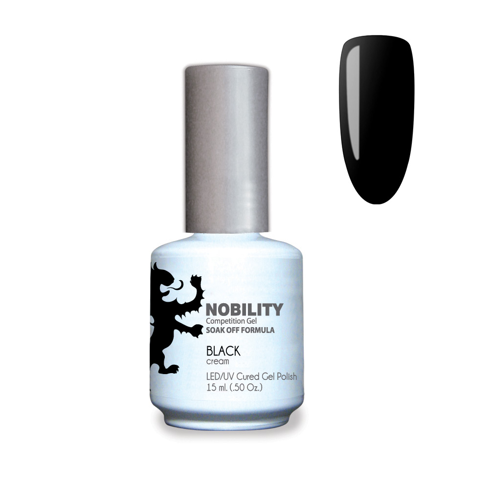 Nobility Soak Off Gel UV/LED Gel nail Polish 15ml Black NBGP02