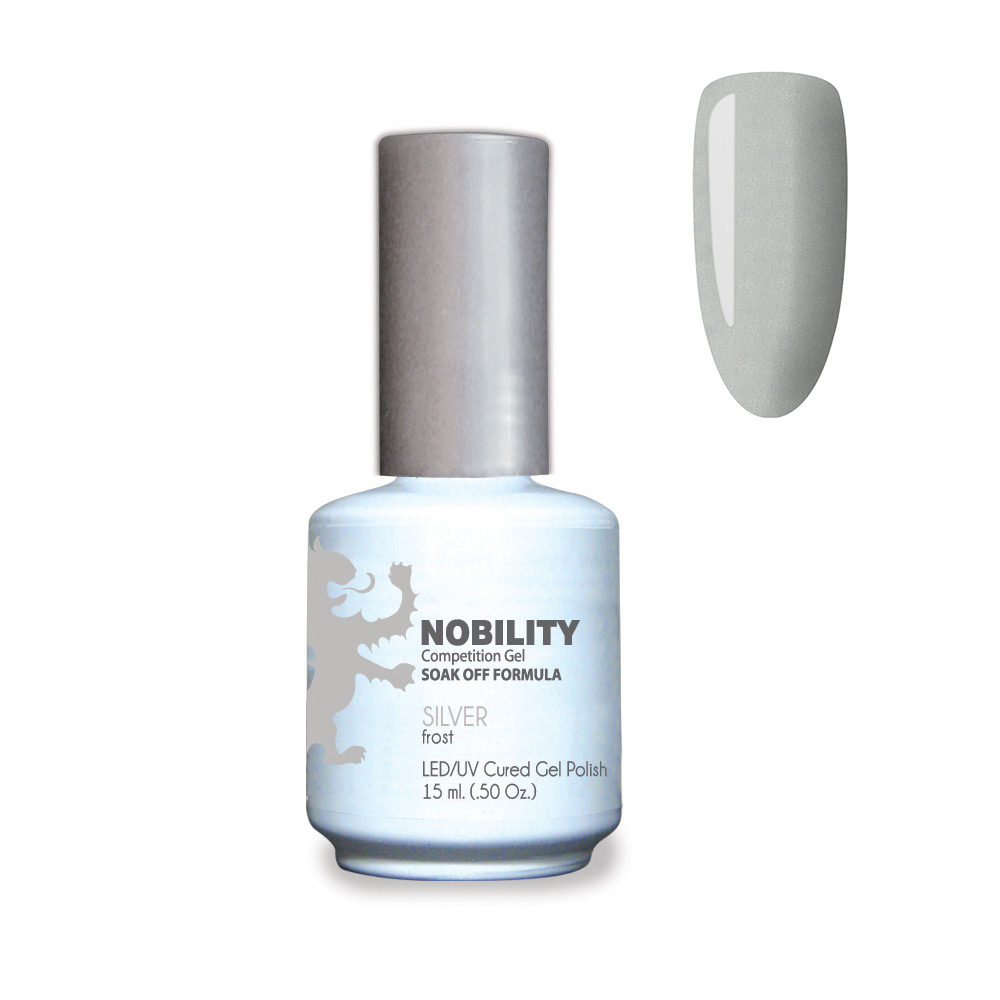 Nobility Soak Off Gel UV/LED Gel nail Polish 15ml Silver NBGP06