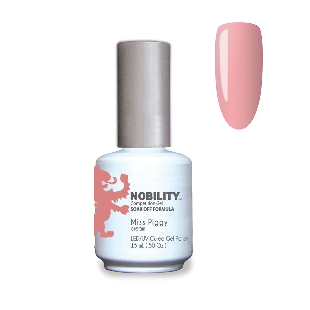 Nobility Soak Off Gel Nail Polish Miss Piggy UV-LED Gel Cured Nail Polish Color Baby pink cream 15ml NBGP149
