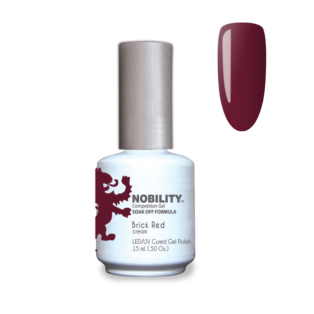Nobility Soak Off Gel Nail Polish Brick Red Color Dark burgundy cream UV-LED Gel Cured Nail Polish 15ml NBGP157