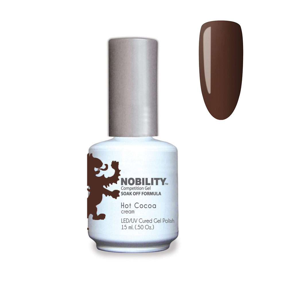 Nobility Soak Off Gel Nail Polish Hot Cocoa UV-LED Gel Cured Nail Polish Color Deep chocolate brown cream 15ml NBGP171