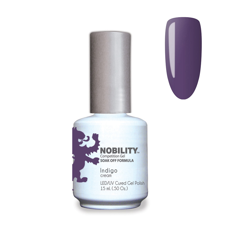 Nobility Soak Off Gel Nail Polish Indigo UV-LED Gel Cured Nail Polish Color Dark purple cream 15ml NBGP174