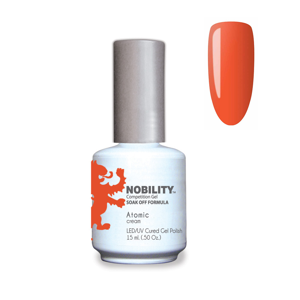 Nobility Soak Off Gel Nail Polish Atomic UV-LED Gel Cured Nail Polish Color Hot orange cream 15ml NBGP176