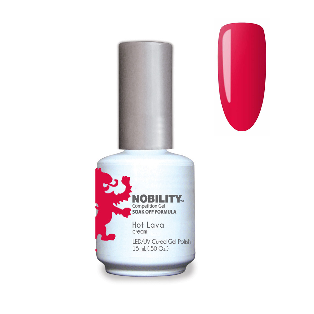 Nobility Soak Off Gel Nail Polish Hot Lava UV-LED Gel Cured Nail Polish Color Red cream 15ml NBGP179