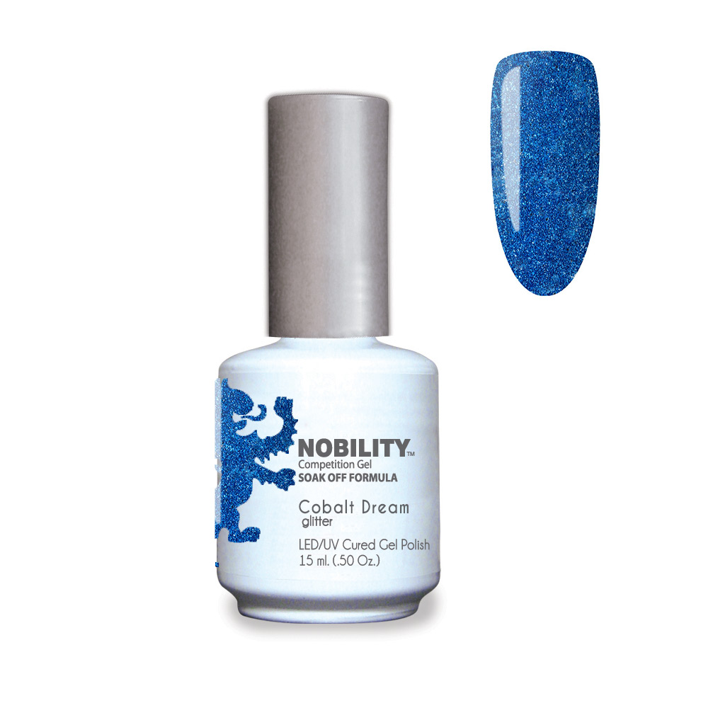 Nobility Soak Off Gel Nail Polish Cobalt Dream UV-LED Gel Cured Nail Polish Color Cobalt blue glitter 15ml NBGP186